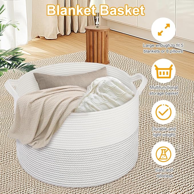 Large Girl Laundry Basket, Baby Blanket Basket - Image 4