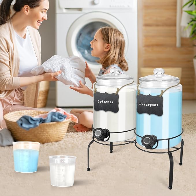 Glass Laundry Detergent Dispenser 1 Gallon 2 Pack, 2 Gallon Laundry Soap - Image 7