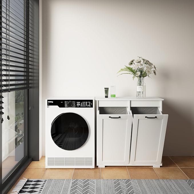 KEIKI Double Tilt Out Laundry Hamper Cabinet, - Image 3