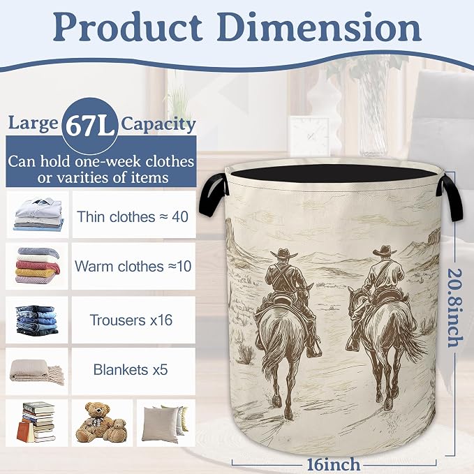 Western Cowboy Laundry Hamper - Image 2