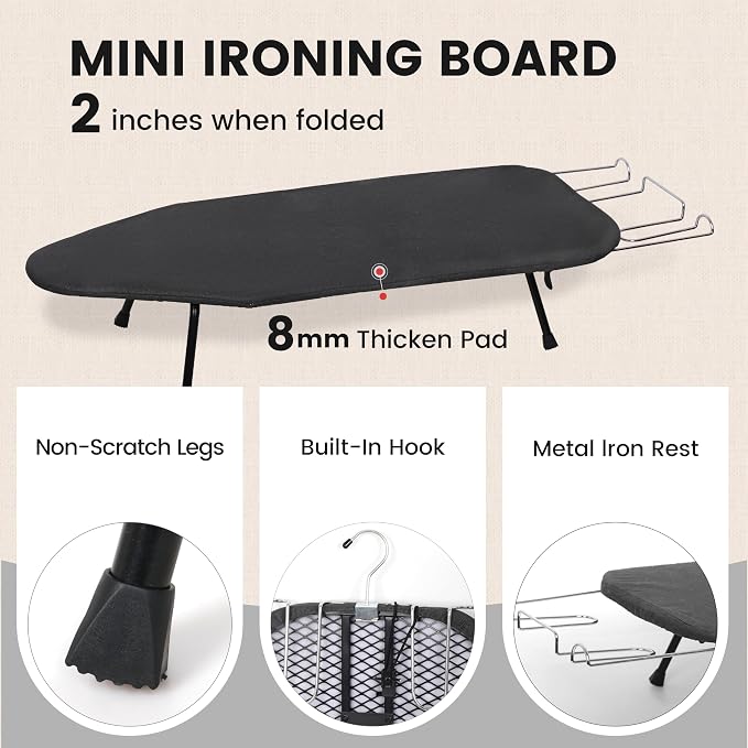 Small Ironing Board, Foldable Table Top Ironing Board Compact, Portable - Image 5