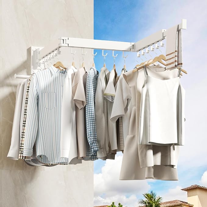 Wall Mounted Clothes Hanger, Clothes Drying Rack, Laundry Drying Rack, Clothes - Image 4