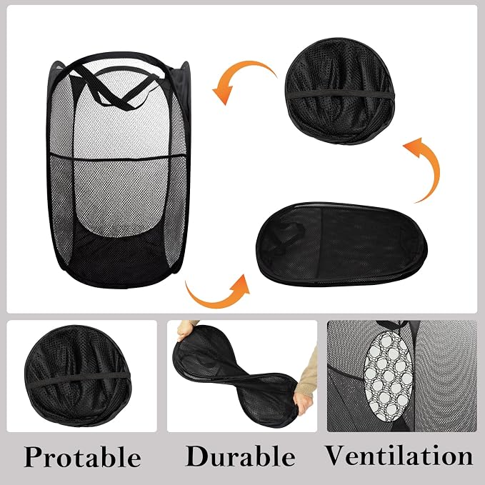 Pop Up Laundry Basket，Collapsible and Portable Clothes Washing Laundry Hamper - Image 5