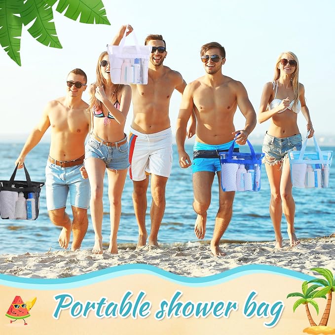 6 Pcs Mesh Shower Caddy Bag Portable Shower Bag - Image 6