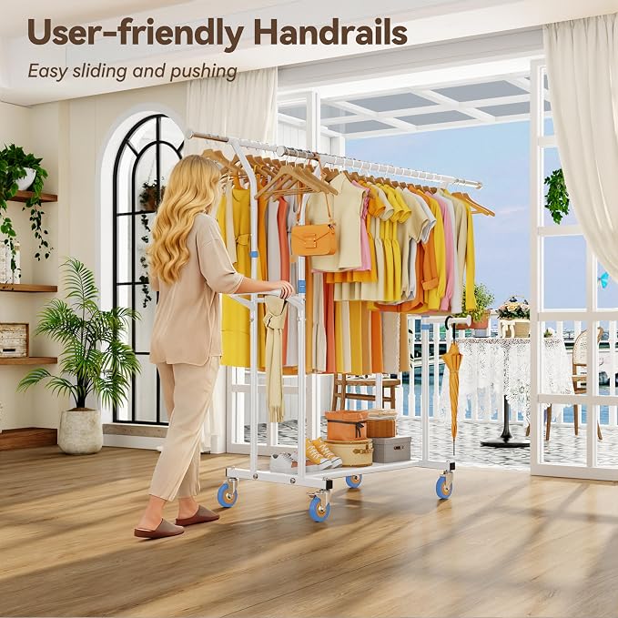 Heavy Duty Clothes Rack for Hanging Clothing: 800LBS Rolling Coat Racks - Image 4