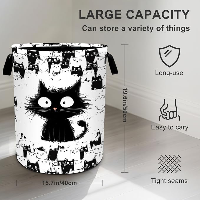 Cat Laundry Basket Storage Bin Foldable Laundry Hamper Clothes Storage Bucket - Image 4
