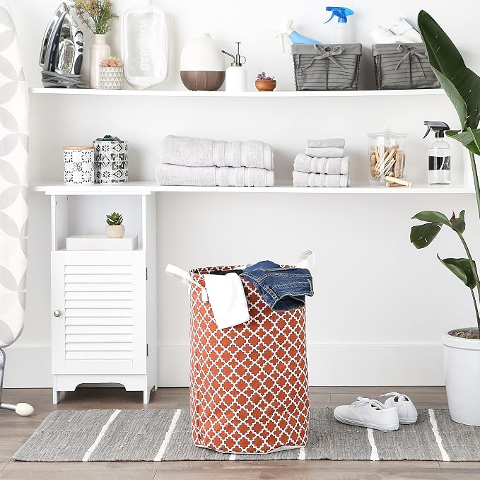 DII Laundy Collection, PE Coated Collapsible Bin, Cinnamon Lattice, Laundry - Image 5