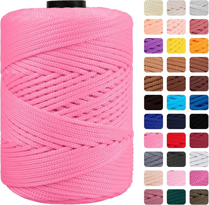 CAMAL Polypropylene Cord 3mm 185 Yards Colorful Polyester Yarn Handmade by CAMAL