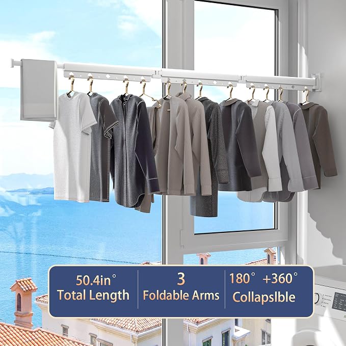 Clothes Drying Rack, Laundry Drying Rack Wall Mount - Image 2