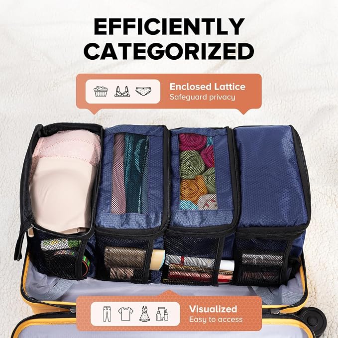Suitcase Organizer, Travel Luggage Organizer Hanging Shelves Packing Cube - Image 3
