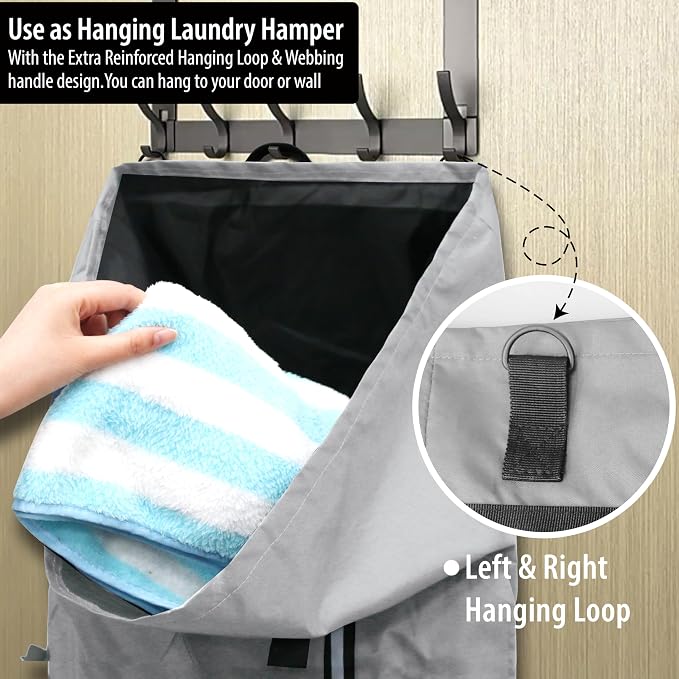 BeeGreen Grey-Laundry-Bag-Backpack-Extra-Large-Heavy-Duty, 125L Portable Travel - Image 4