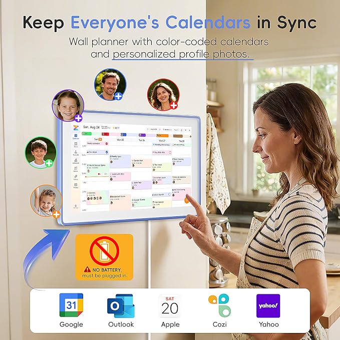 Westsee 15.6" Digital Wall Calendar Frame – Interactive Touchscreen Eletronic - Image 2