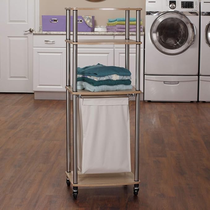Household Essentials Laundry Hamper Storage Cart - Image 4