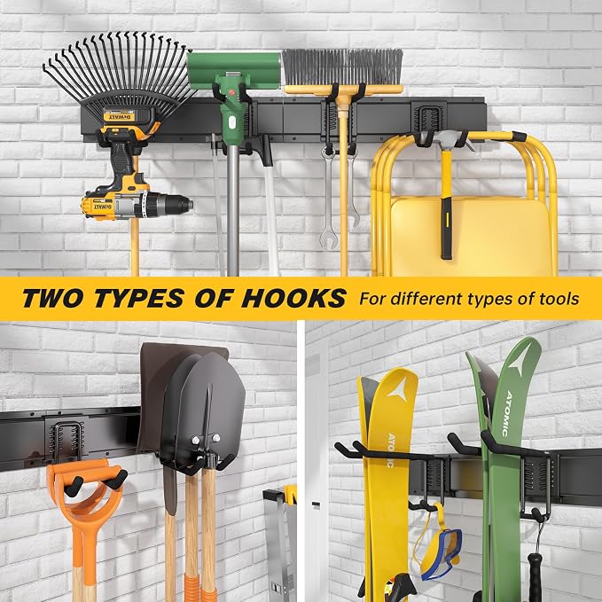 32 Inches Garage Storage, Garage Organization, Wall Mount Garden Tool Organizer - Image 6