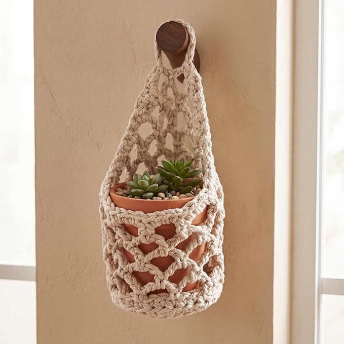 6 Pk Wall Planters for Indoor Macrame Plant Hanger Boho Wall Mounted Flower - Image 4