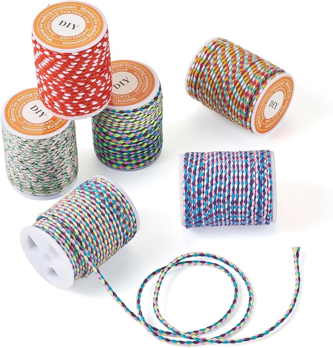 25.8 Yards 1.5 mm Braided Cotton Cord Colorful Macrame Thread 4-Ply Twisted - Image 6