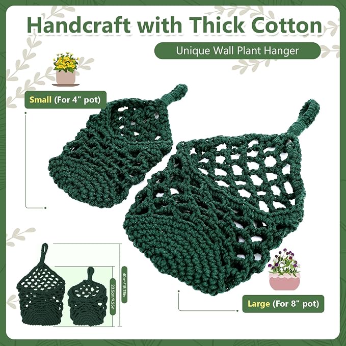 Macrame Wall Plant Hanger, Hanging Planter Basket Holder, Wall Planters - Image 6