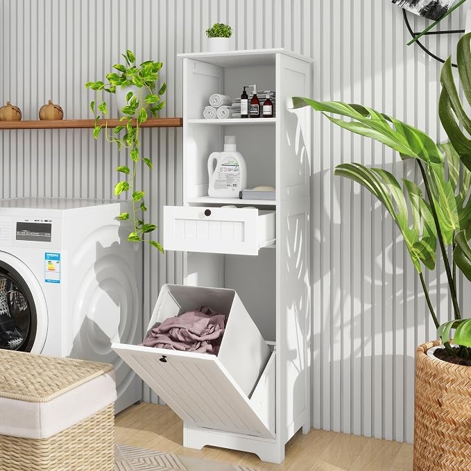 Tall Tilt Out Laundry Room Cabinets and Storage by OQSC