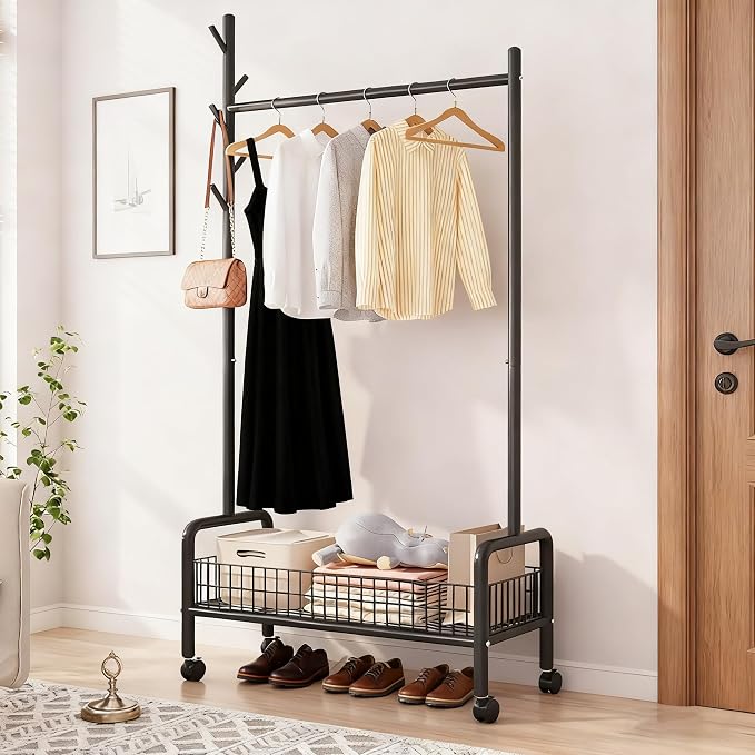 Clothes Rack with Storage Shelves, Heavy - Image 6