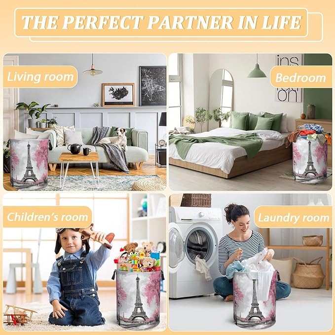 Paris Eiffel Tower Laundry Hamper Bag - Image 7