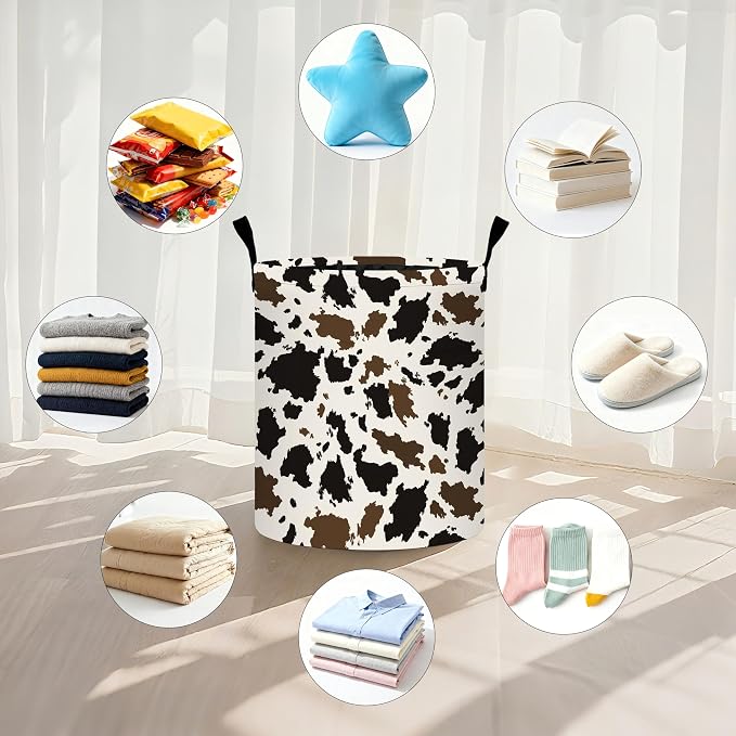 Cow Camo Laundry Basket Storage Bin Foldable Laundry Hamper Clothes Storage - Image 5