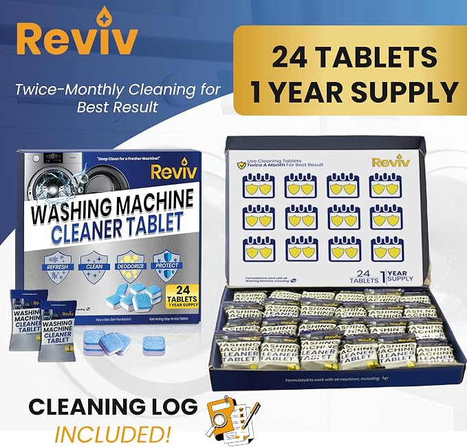 REVIV Washing Machine Cleaner Tablets – HE Compatible Descaler - Image 2