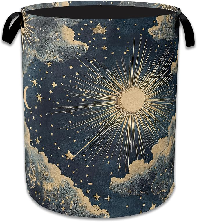 Sun Stars Moon Laundry Hamper by Unknown