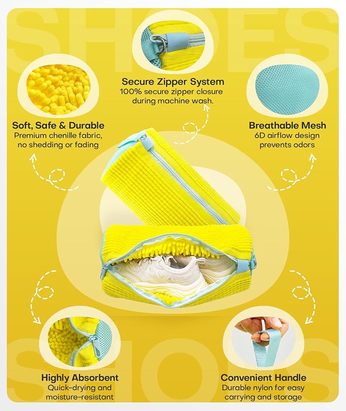 3-IN-1 Laundry & Shoe Washing Machine Bag Kit : Laundry Shoe Bag - Image 4