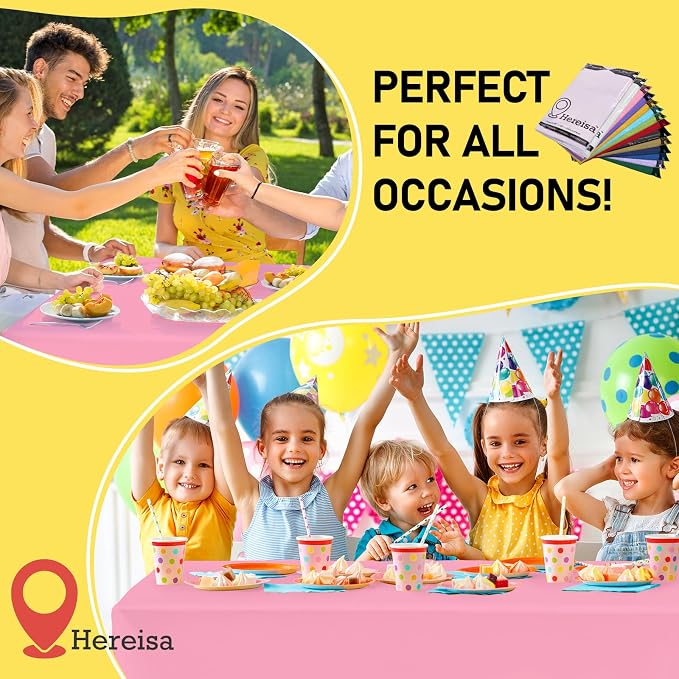 Pink Disposable Plastic Table Cloth - Image 6