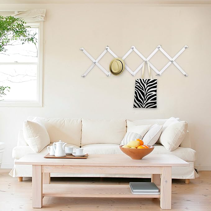 WEBI Accordion Wall Hanger, Expandable Wooden Hat Rack - Image 3