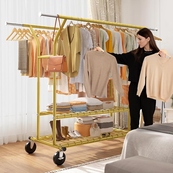Raybee 74" W Clothes Rack Load 630 LBS, Clothing Racks - Image 3