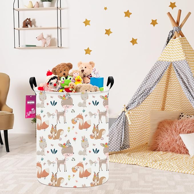Laundry Hamper Large Canvas Fabric Lightweight Storage Basket/Toy - Image 4