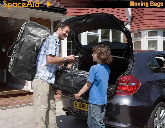 SpaceAid Heavy Duty Moving Bags, Extra Large Storage Totes W/Backpack Straps - Image 2