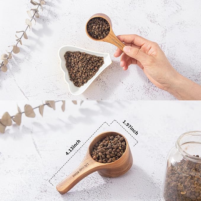 Wood Coffee Scoop-4 Pieces Wooden Scoops - Image 5