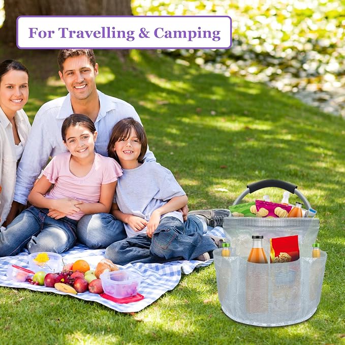 17L Portable Shower Caddy with Handle, Foldable Cleaning Supply Caddy in PVC - Image 9