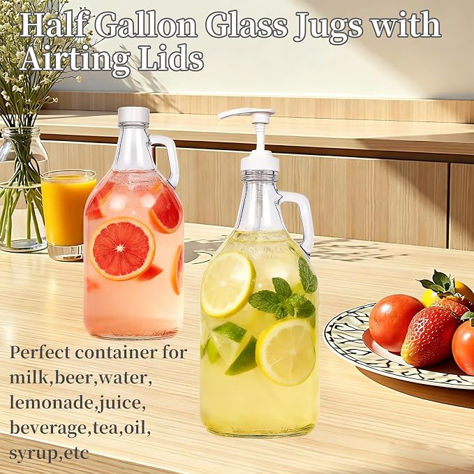 2 Pcs Glass Liquid Laundry Detergent Dispenser, Half Gallon Dispenser - Image 8