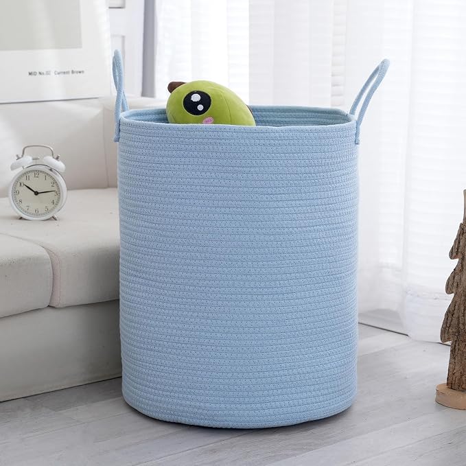Woven Basket Nursery Laundry Hamper - Image 5