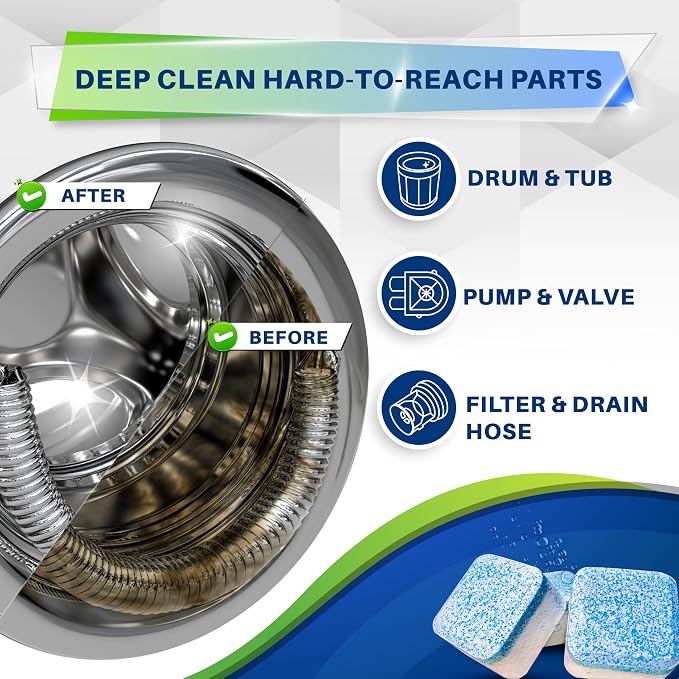 Washing Machine Cleaner Tablets, 24 Pack–Deep Cleaning Tablets - Image 4