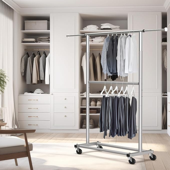Simple Houseware Double Rod Garment Rack - Image 5