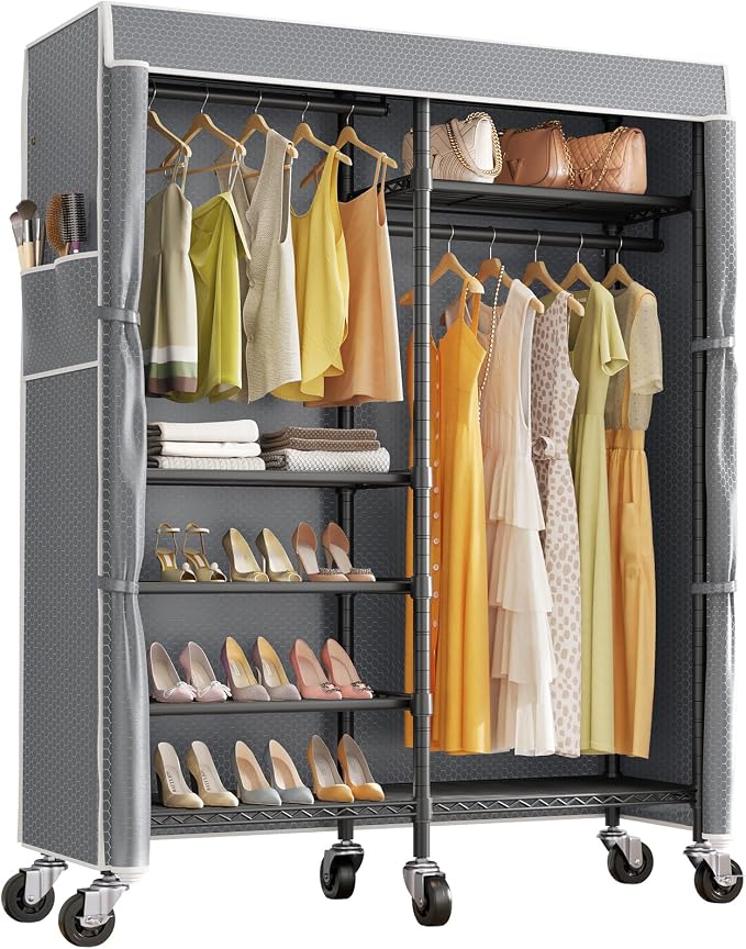 VIPEK R4C Rolling Garment Rack 6 Tiers Adjustable Heavy Duty Wire Shelving by VIPEK