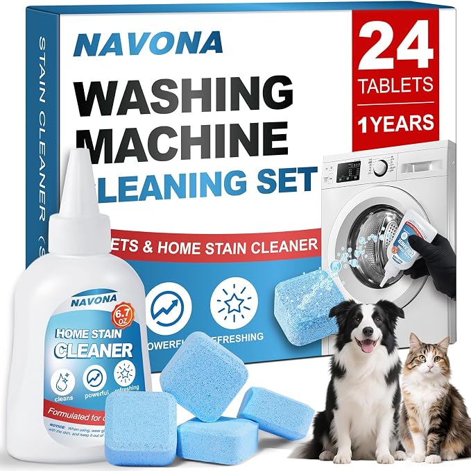 Navona 24 Pack Washing Machine Cleaner Tablets, Washer Cleaner Tablets Pro Set by Welcometobuy%EF%BC%81