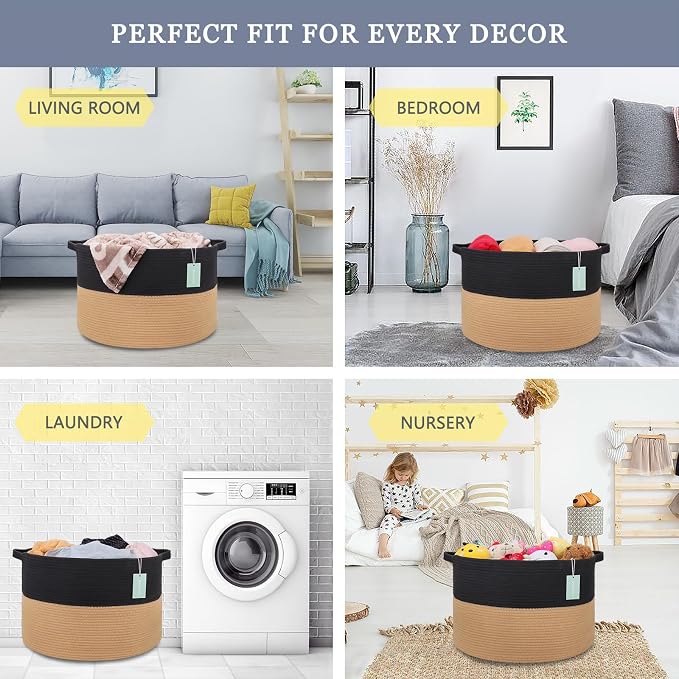 Extra Large Blanket Basket 87L, Laundry Hamper, Baby Nursery Hamper - Image 3