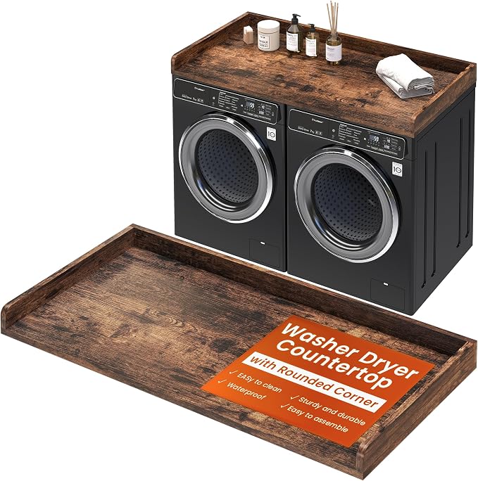 Washer Dryer Countertop, 27.5"x54" Wood Washer and Dryer Countertop by FunMemories