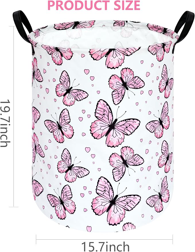 Round Laundry Basket Storage Bins Nursery Hamper Gift Baskets - Image 2