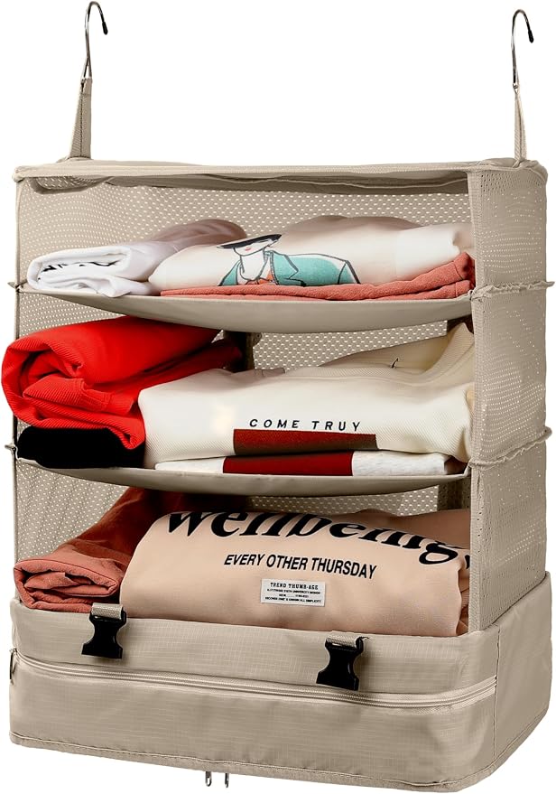 ELEZAY Hanging Packing Cubes Portable Travel Closet Collapsible Compression - Image 7