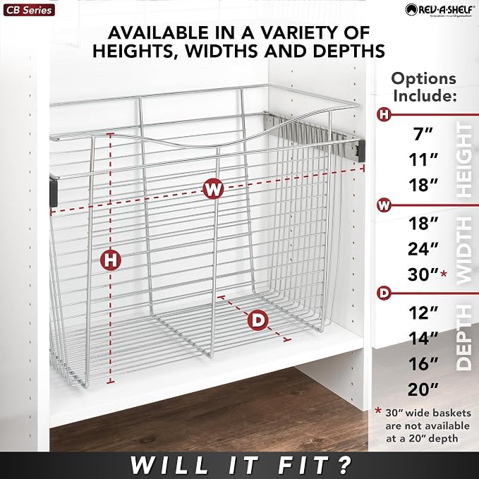 Rev-A-Shelf - CB-181411CR-1 - Chrome Closet Pull-Out Basket - Image 5