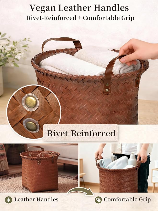Hand Woven Baskets for Storage, Large Basket - Image 6