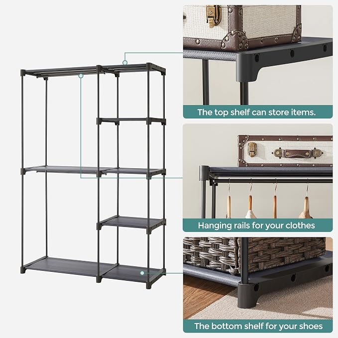 SONGMICS Portable Closet, Freestanding Closet Organizer, Clothes Rack - Image 6