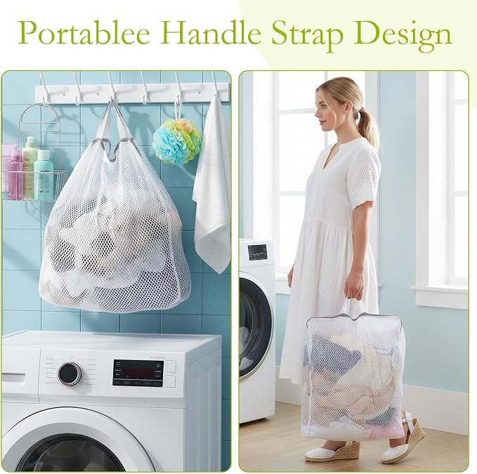 2Pcs Mesh Hanging Laundry Bags, Wash Bag - Image 3
