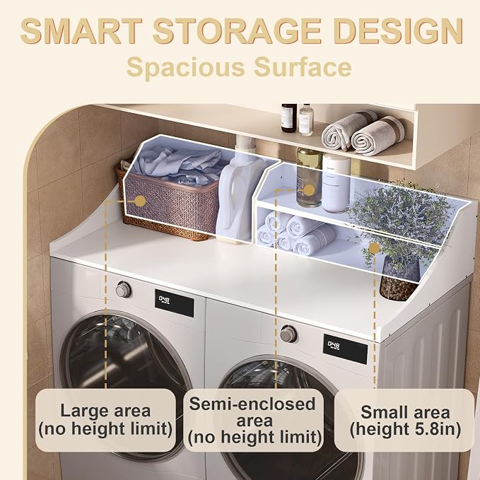54'' Laundry Room Organization, 2-Tier Washer and Dryer Countertop - Image 5